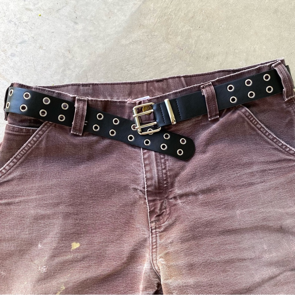 Faux Leather Studded Punk Belt